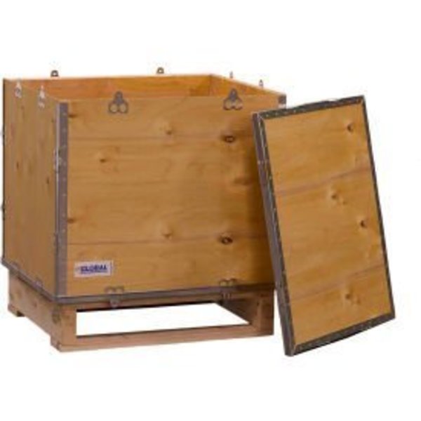 Global Equipment Global Industrial„¢ 4 Panel Hinged Shipping Crate w/Lid & Pallet, 23-1/4"L x 19-1/4"W x 19-1/2"H GSH058904910497P